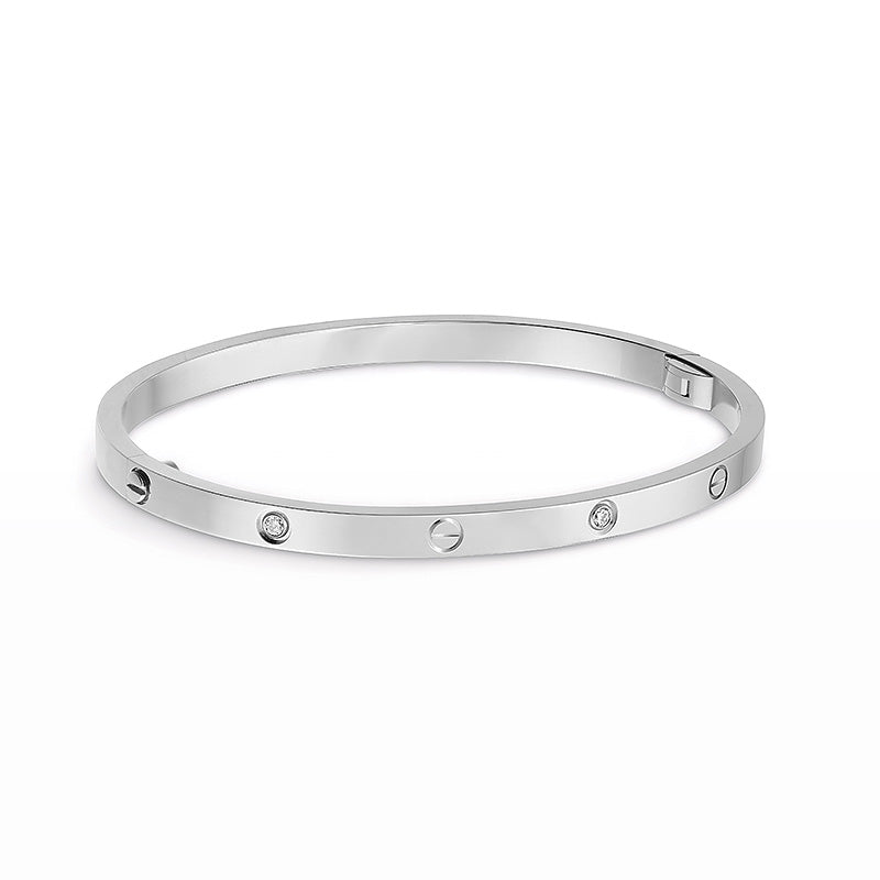 [Loran]LOVE 3.65MM SMALL MODEL BANGLE - 6-DIAMOND