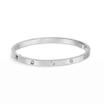 [Loran]LOVE 3.65MM SMALL MODEL BANGLE - 6-DIAMOND