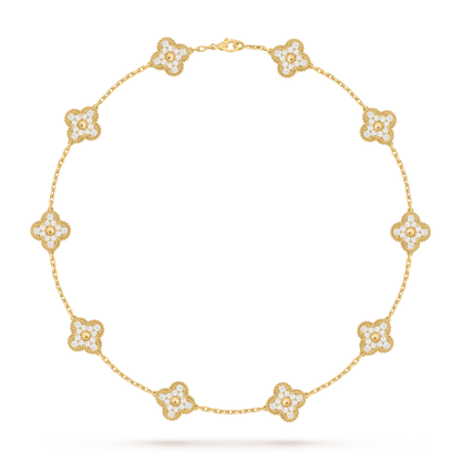 [Loran]CLASSIC LUCKY 10-MOTIF CLOVER NECKLACE GOLD COLLECTION