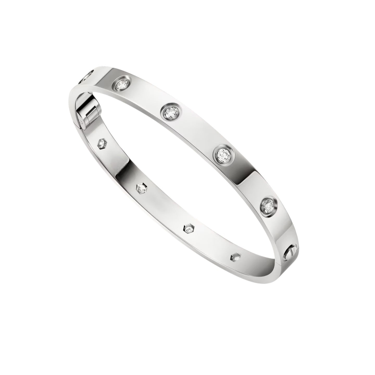 [Loran]CLASSIC 6.1MM LOVE SINGLE-SCREW CLOSURE BANGLE - 10-DIAMOND