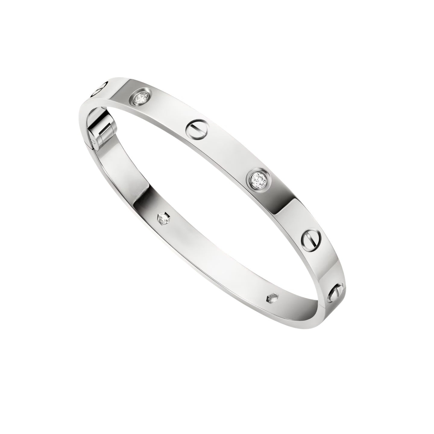 [Loran]CLASSIC 6.1MM LOVE SINGLE-SCREW CLOSURE BANGLE - 4-DIAMOND