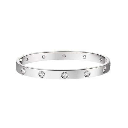 [Loran]CLASSIC 6.1MM LOVE SINGLE-SCREW CLOSURE BANGLE - 10-DIAMOND