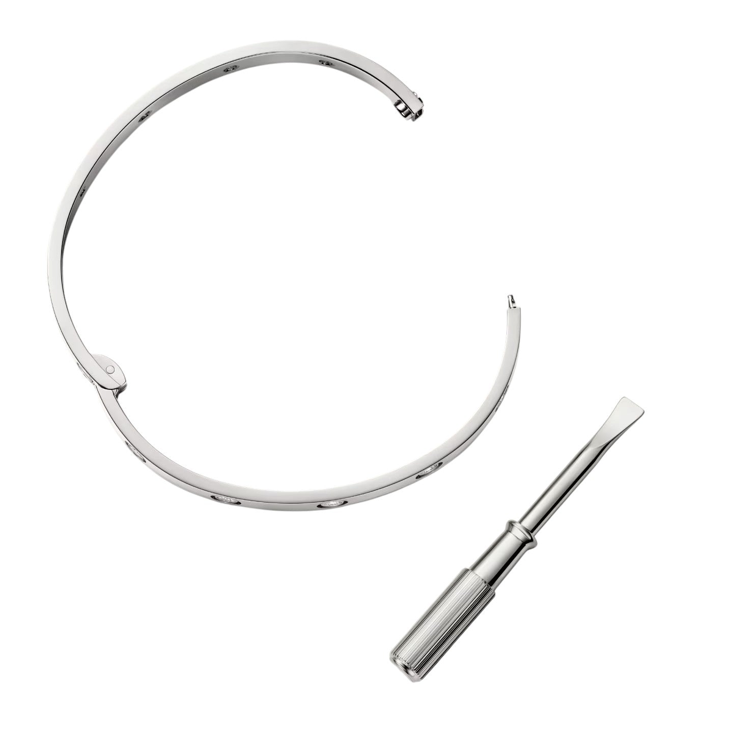 [Loran]CLASSIC 6.1MM LOVE SINGLE-SCREW CLOSURE BANGLE - 10-DIAMOND