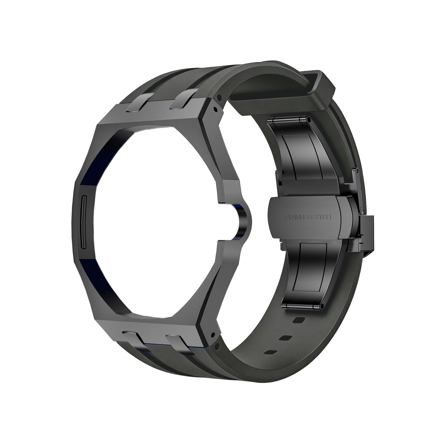 [Loran]OAK POP BLACK STEEL CASE & SILICONE STRAP