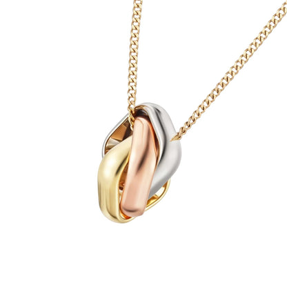 [Loran]TRI-COLOR SQUARE RING NECKLACE