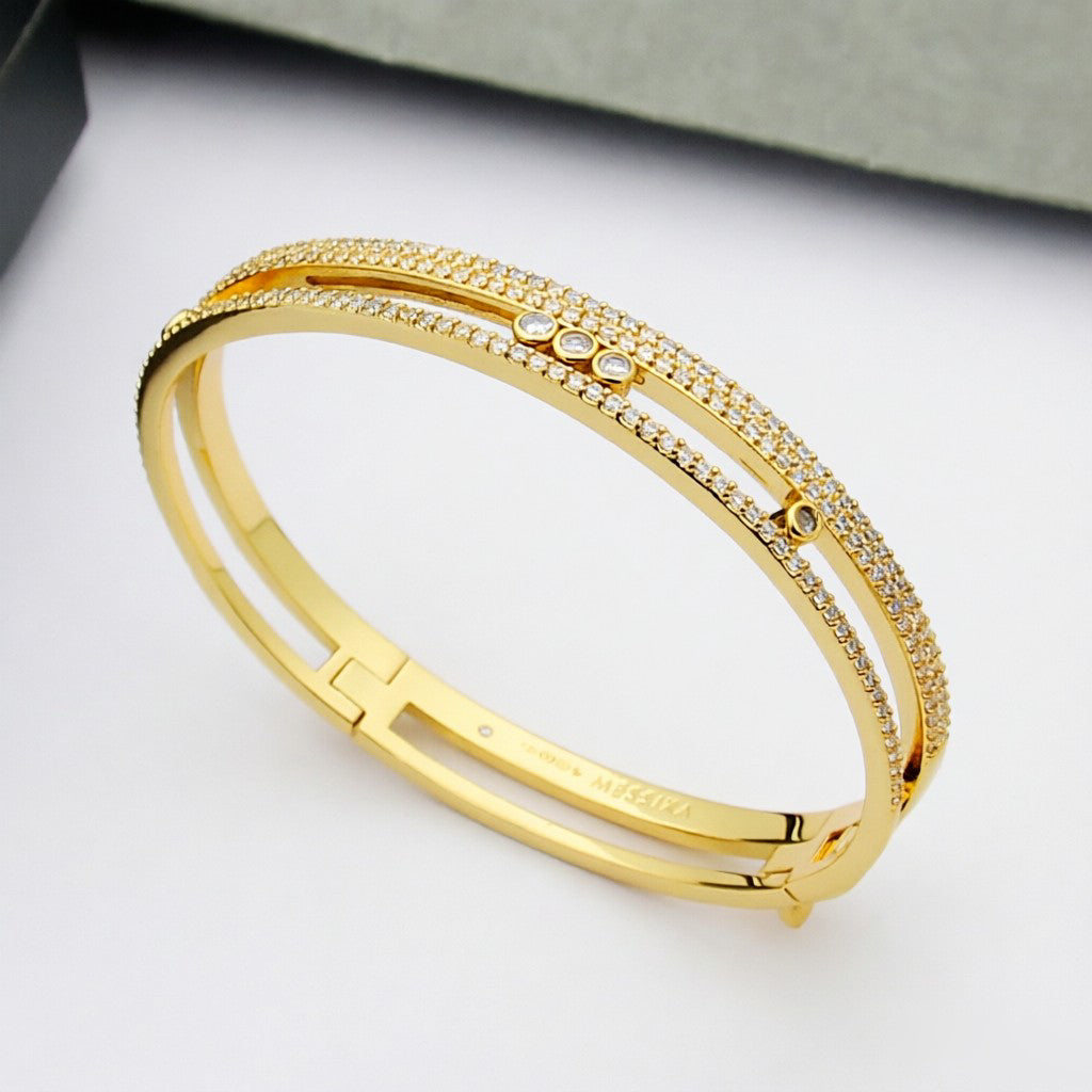 [Loran]MOVE ROMANE PAVÉ DIAMOND BANGLE BRACELET
