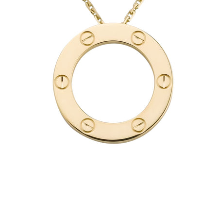 [Loran]LOVE LARGE CIRCULAR PENDANT NECKLACE
