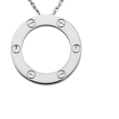 [Loran]LOVE LARGE CIRCULAR PENDANT NECKLACE