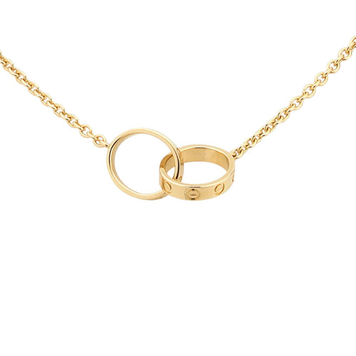 [Loran]LOVE DOUBLE-RING INTERLOCKED NECKLACE