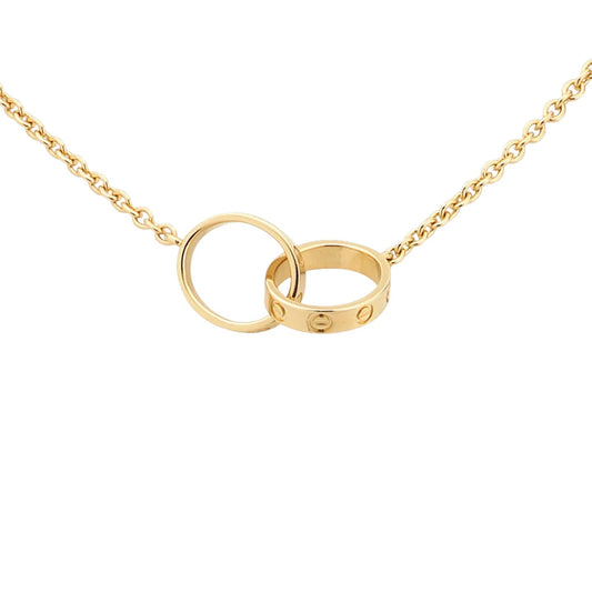 [Loran]LOVE DOUBLE-RING INTERLOCKED NECKLACE
