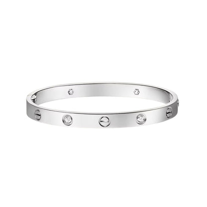 [Loran]CLASSIC 6.1MM LOVE SINGLE-SCREW CLOSURE BANGLE - 4-DIAMOND