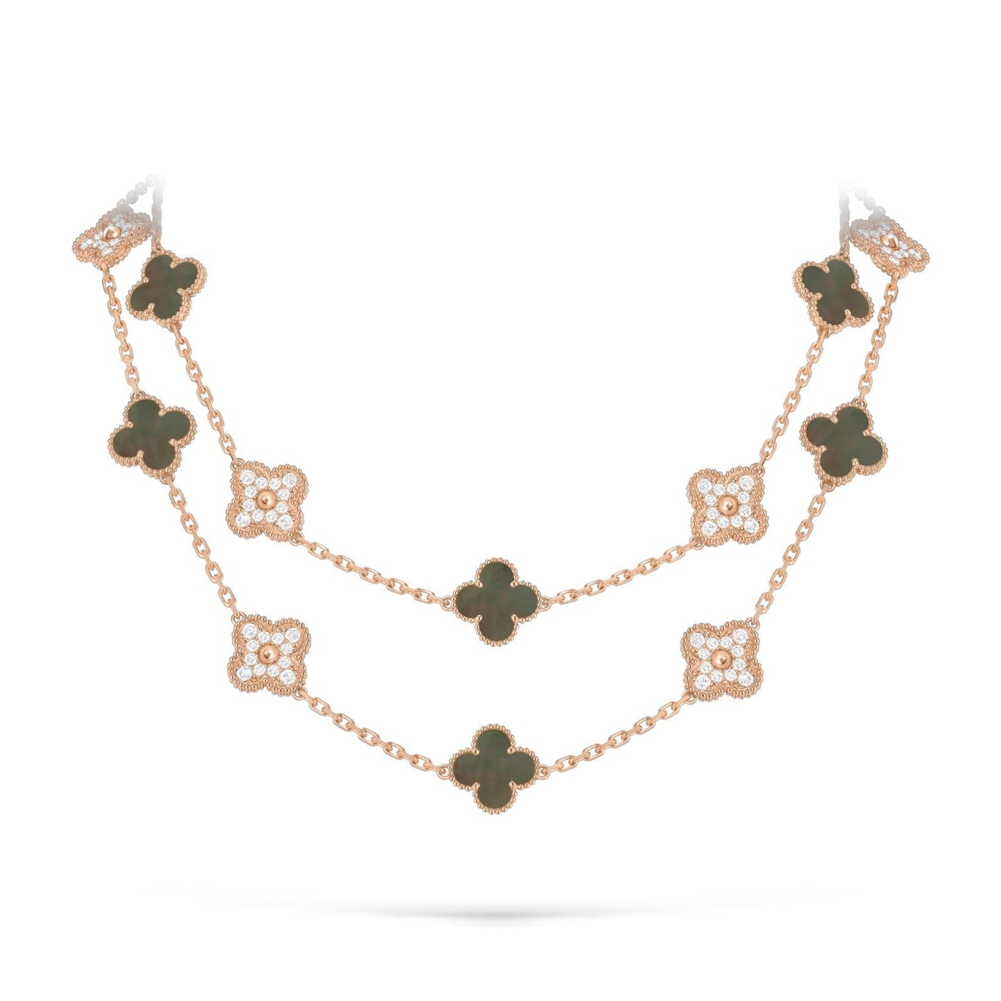 [Loran]CLASSIC 20-MOTIF LUCKY CLOVER LONG NECKLACE ROSE GOLD COLLECTION