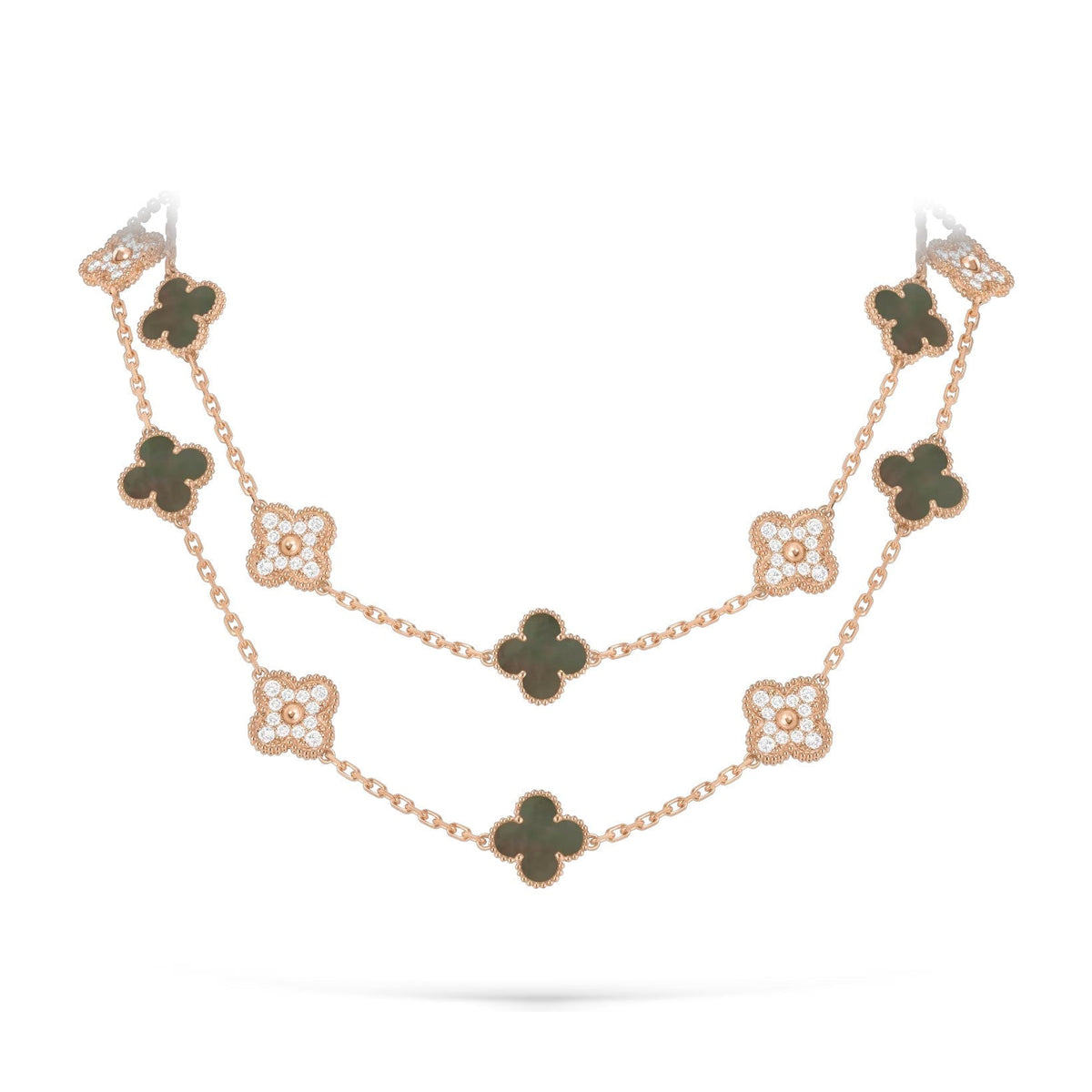 [Loran]CLASSIC 20-MOTIF LUCKY CLOVER LONG NECKLACE ROSE GOLD COLLECTION