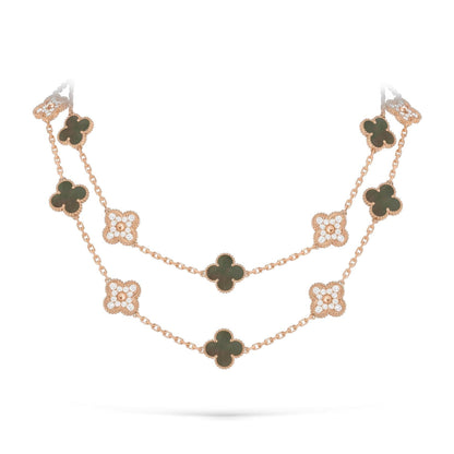 [Loran]CLASSIC 20-MOTIF LUCKY CLOVER LONG NECKLACE ROSE GOLD COLLECTION