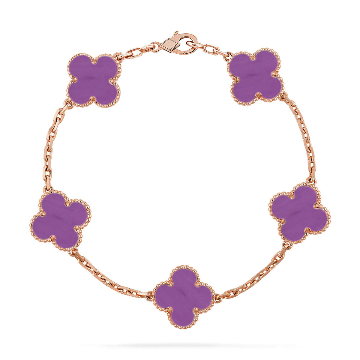 [Loran]LUCKY CLOVER 5-MOTIF BRACELET - VIOLET COLLECTION