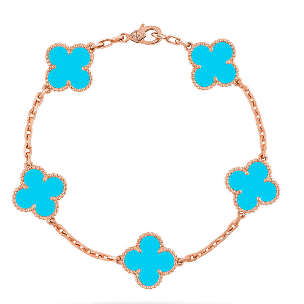 [Loran]LUCKY CLOVER 5-MOTIF BRACELET - TURQUOISE COLLECTION