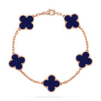 [Loran]LUCKY CLOVER 5-MOTIF BRACELET - LAPIS LAZULI COLLECTION