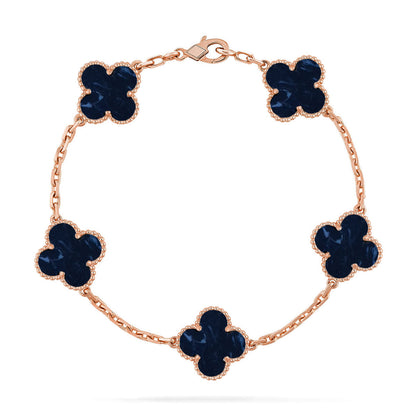 [Loran]LUCKY CLOVER 5-MOTIF BRACELET - PIETERSITE COLLECTION