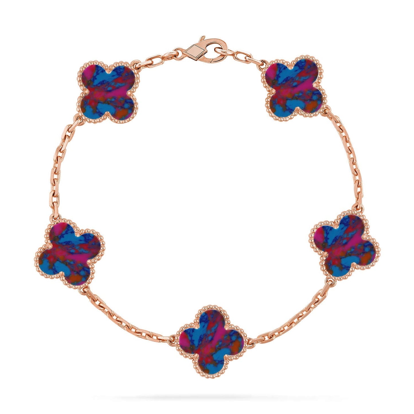 [Loran]LUCKY CLOVER 5-MOTIF BRACELET - MULTI-GEM COLLECTION