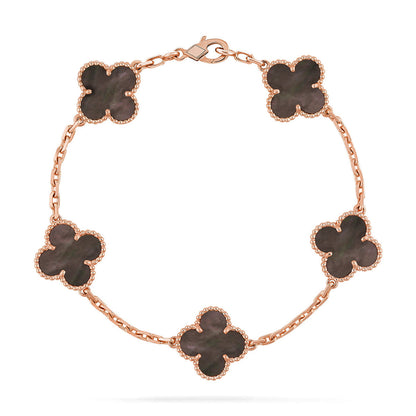 [Loran]LUCKY CLOVER 5-MOTIF BRACELET - GREY MOTHER-OF-PEARL COLLECTION