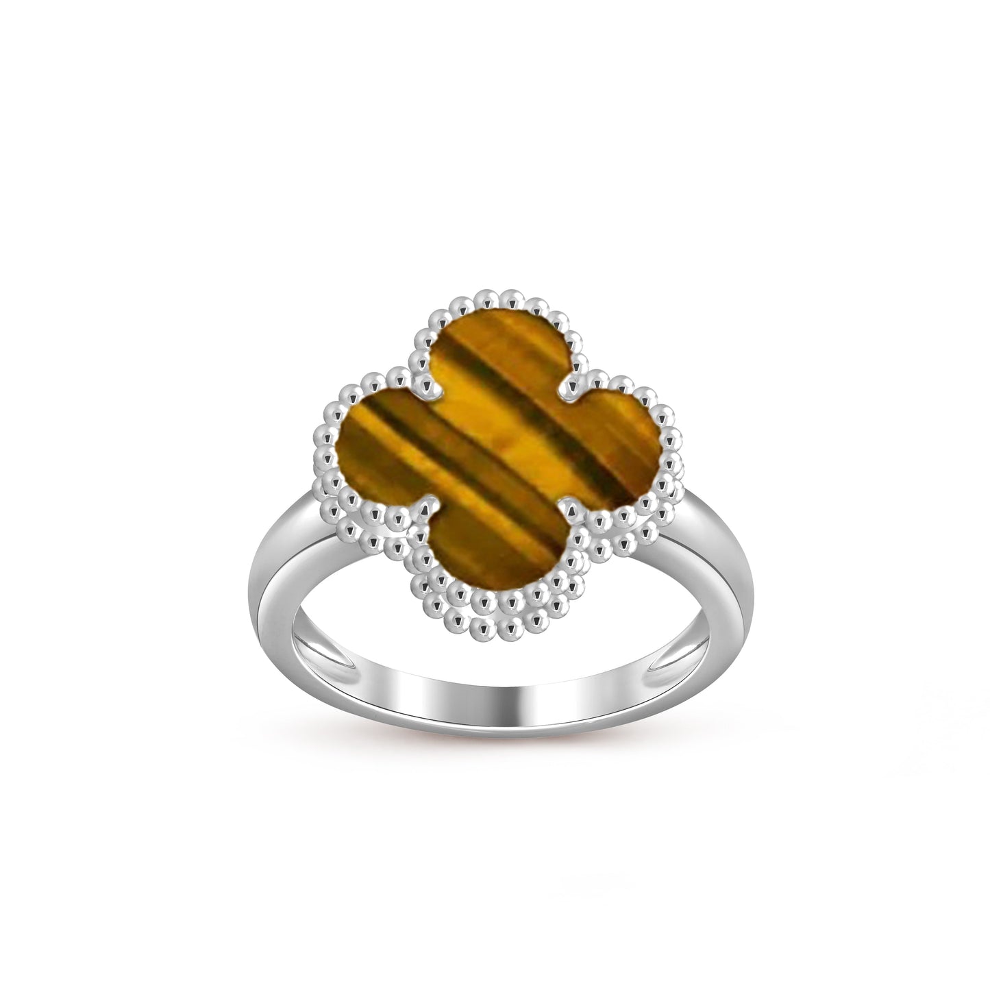 [Loran]LUCKY CLOVER VINTAGE WHITE GOLD RING COLLECTION