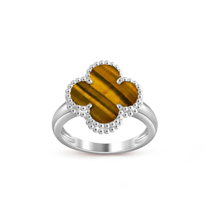 [Loran]LUCKY CLOVER VINTAGE WHITE GOLD RING COLLECTION
