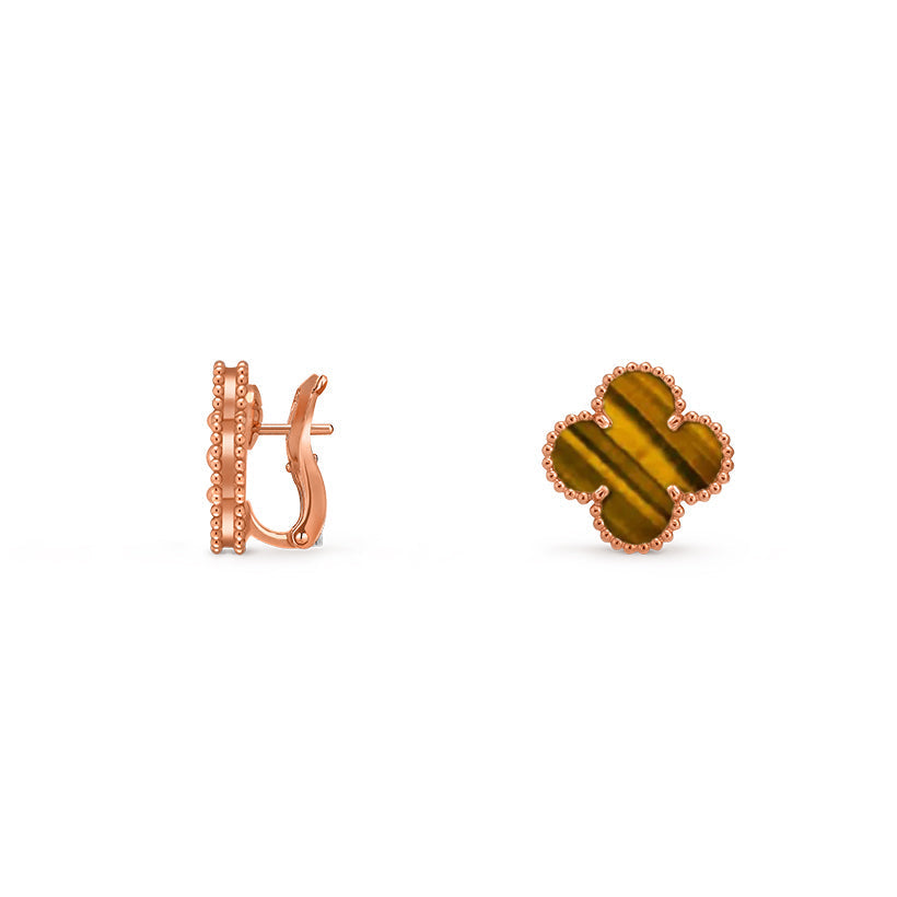 [Loran]15MM CLOVER FLOWER STUD EARRINGS ROSE GOLD COLLECTION