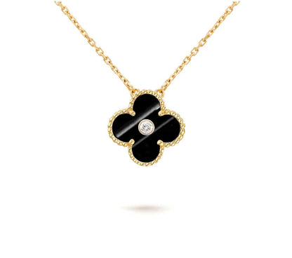 [Loran]15MM CLOVER FLOWER DIAMOND PENDANT NECKLACE COLLECTION