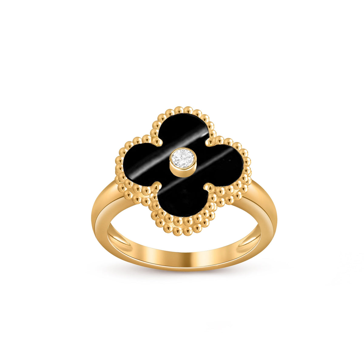 [Loran]LUCKY CLOVER DIAMOND-ACCENT GOLD RING COLLECTION