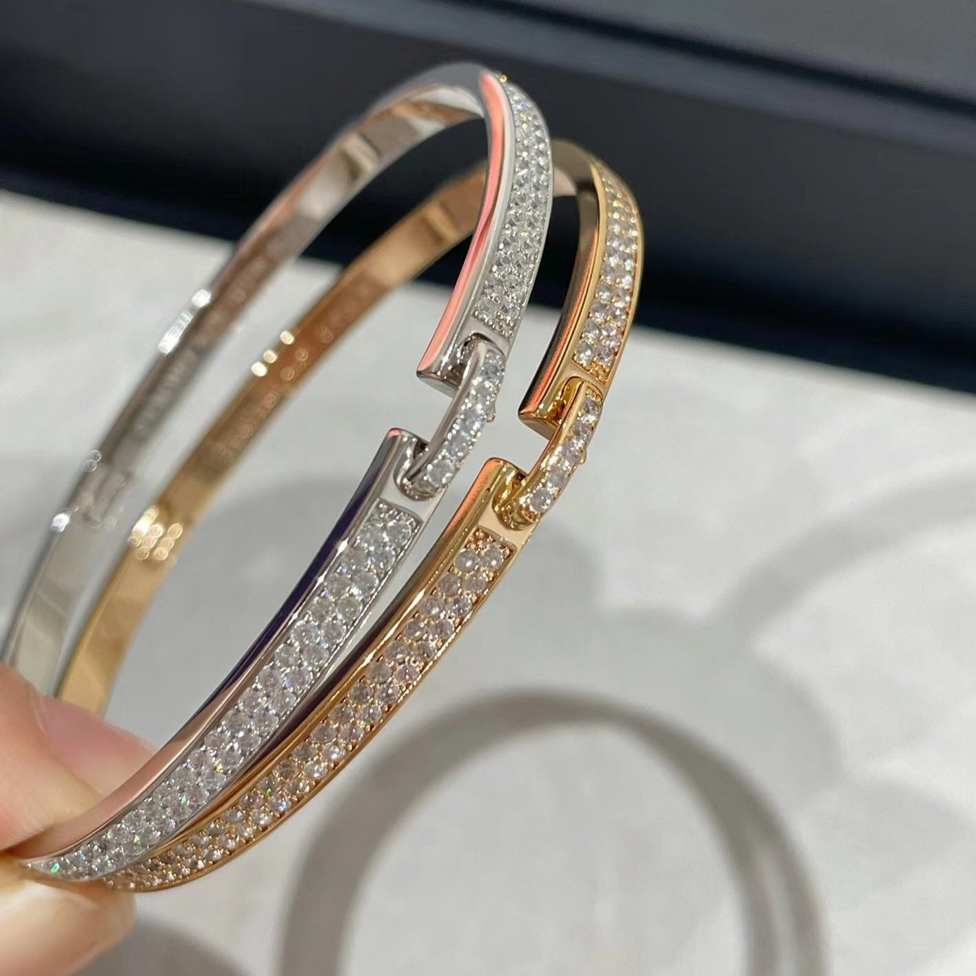 [Loran]LIENS VIDENCE DIAMOND PAVED BRACELET