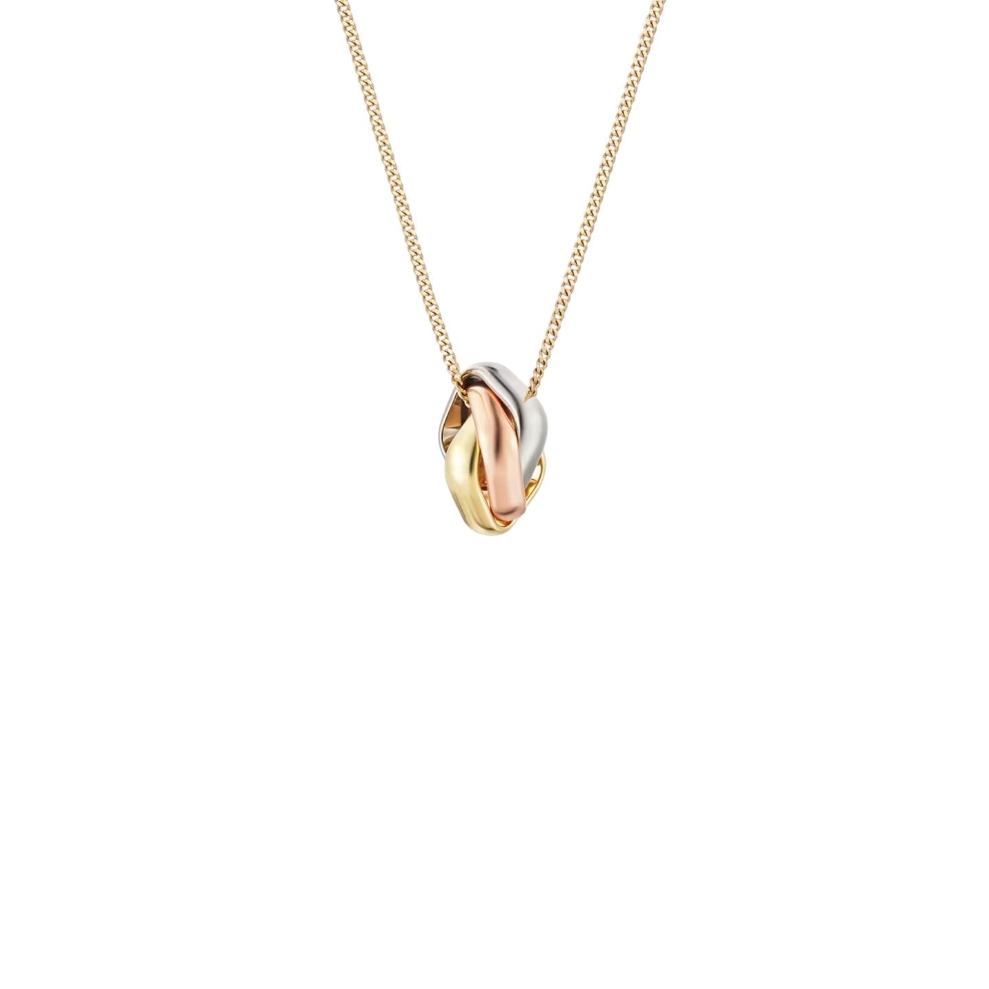 [Loran]TRI-COLOR SQUARE RING NECKLACE