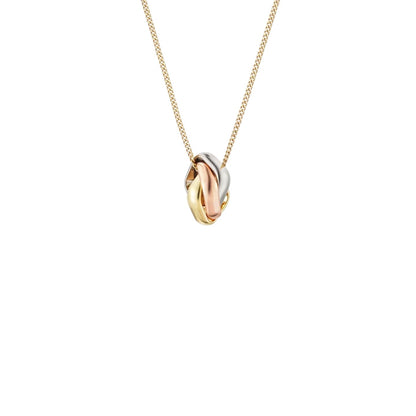 [Loran]TRI-COLOR SQUARE RING NECKLACE