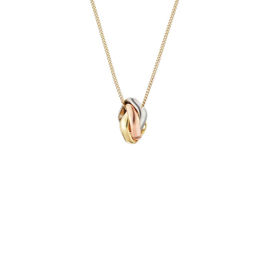 [Loran]TRI-COLOR SQUARE RING NECKLACE