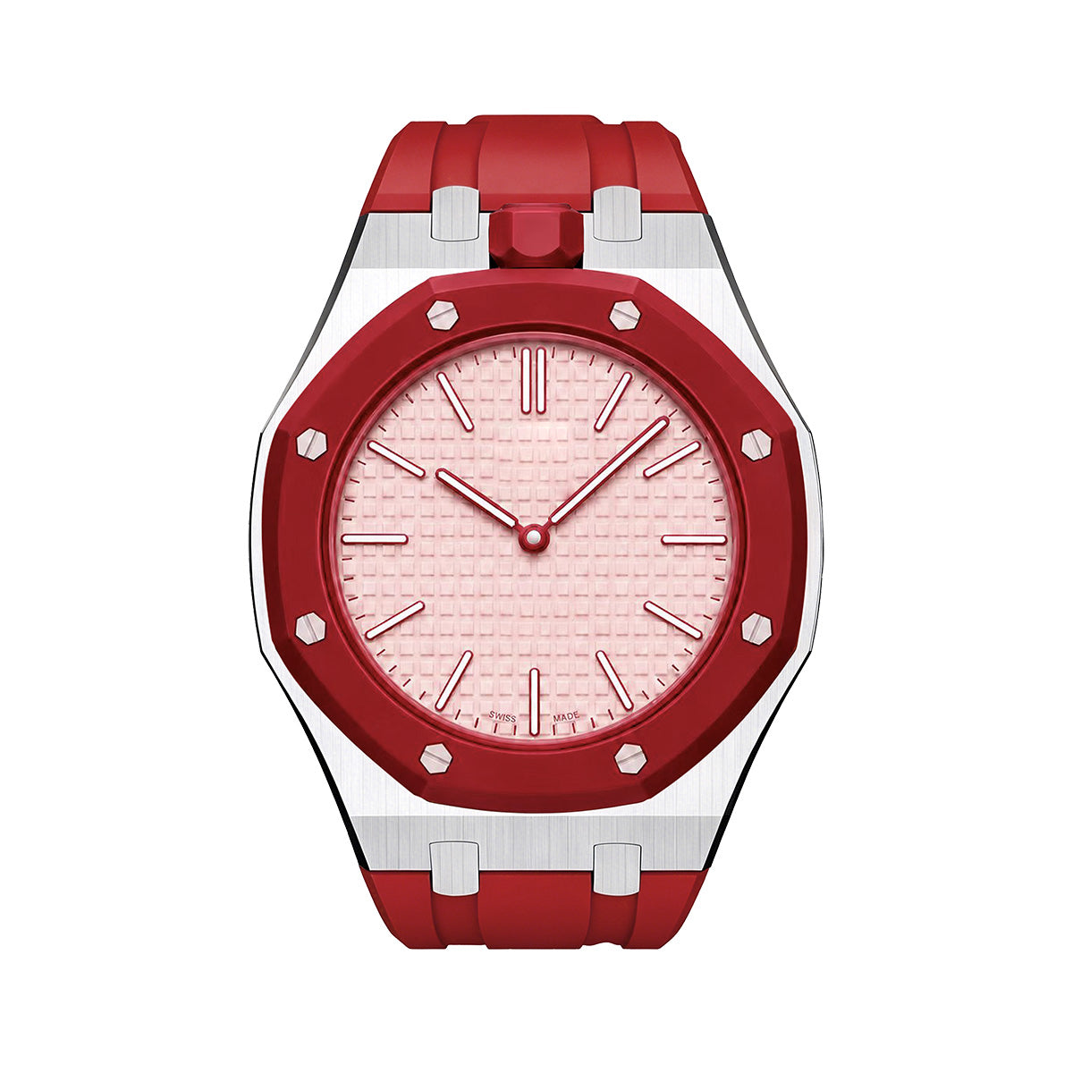 [Loran]OAK POP RED STEEL SILICONE STRAP
