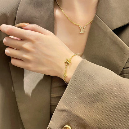 [Loran]LOGO STAR MOTIF GOLD BRACELET