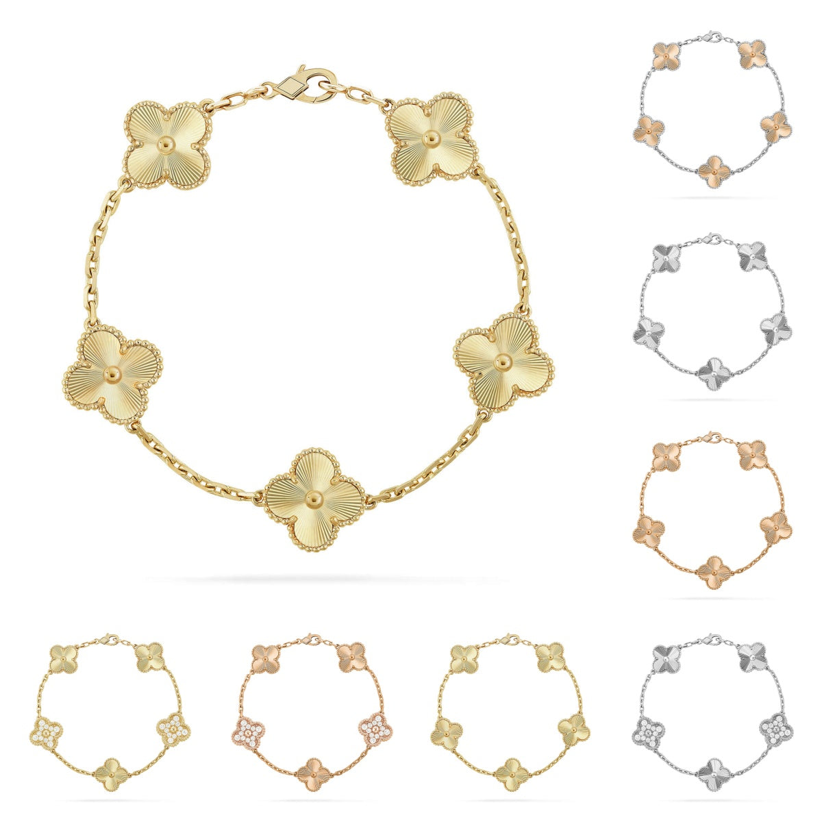 [Loran]LUCKY CLOVER 5-MOTIF BRACELET - LASER COLLECTION