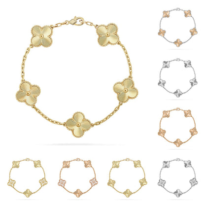 [Loran]LUCKY CLOVER 5-MOTIF BRACELET - LASER COLLECTION