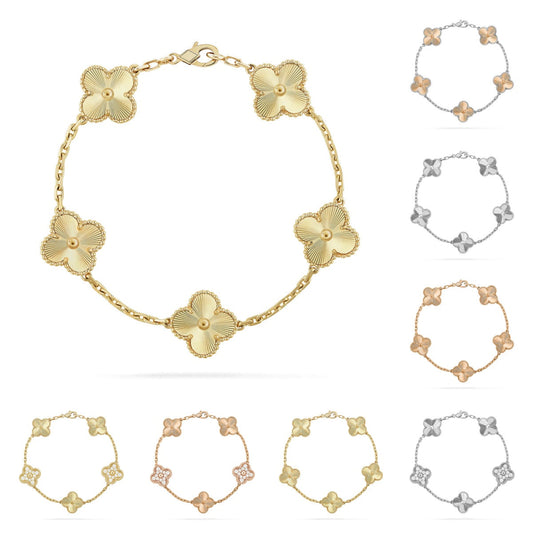 [Loran]LUCKY CLOVER 5-MOTIF BRACELET - LASER COLLECTION