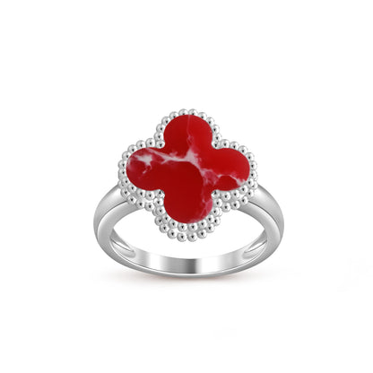 [Loran]LUCKY CLOVER VINTAGE WHITE GOLD RING COLLECTION