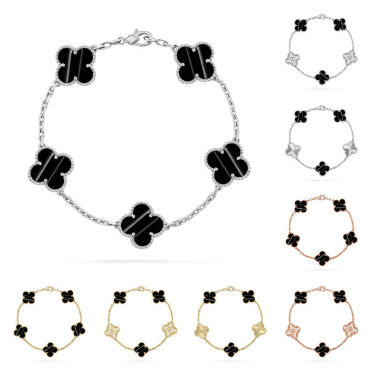 [Loran]LUCKY CLOVER 5-MOTIF BRACELET - PULSE STONE COLLECTION