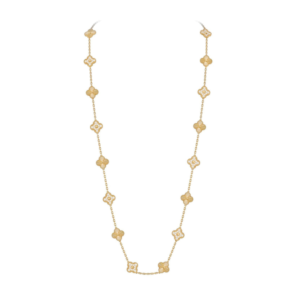 [Loran]CLASSIC 20-MOTIF LUCKY CLOVER LONG NECKLACE GOLD COLLECTION