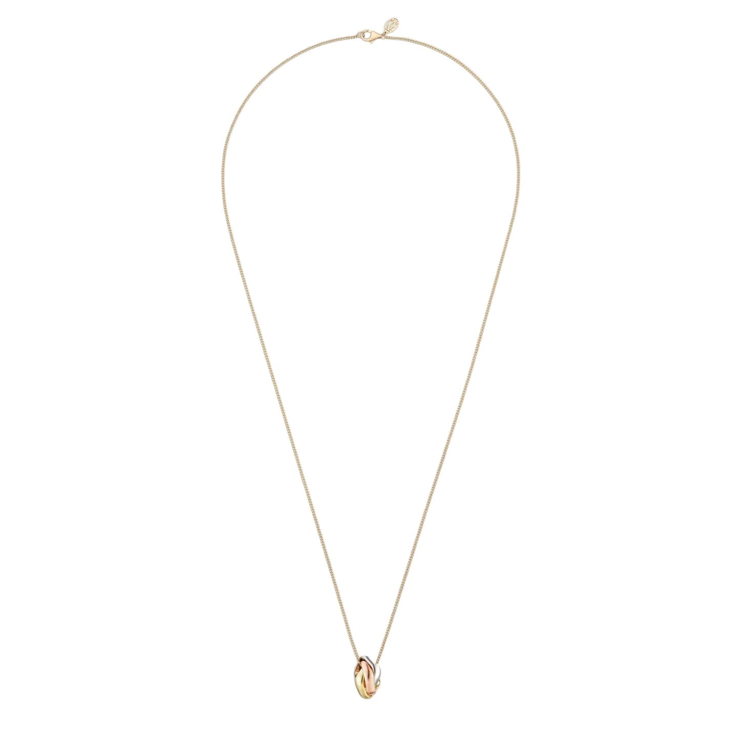 [Loran]TRI-COLOR SQUARE RING NECKLACE