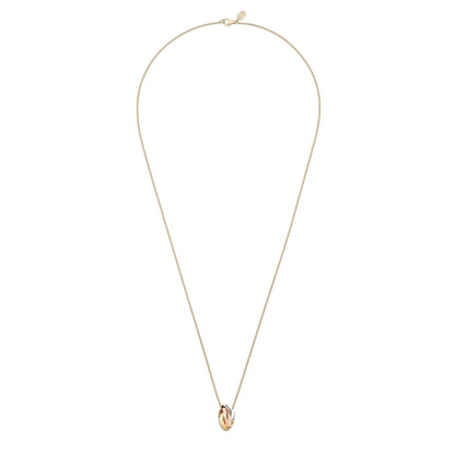 [Loran]TRI-COLOR SQUARE RING NECKLACE