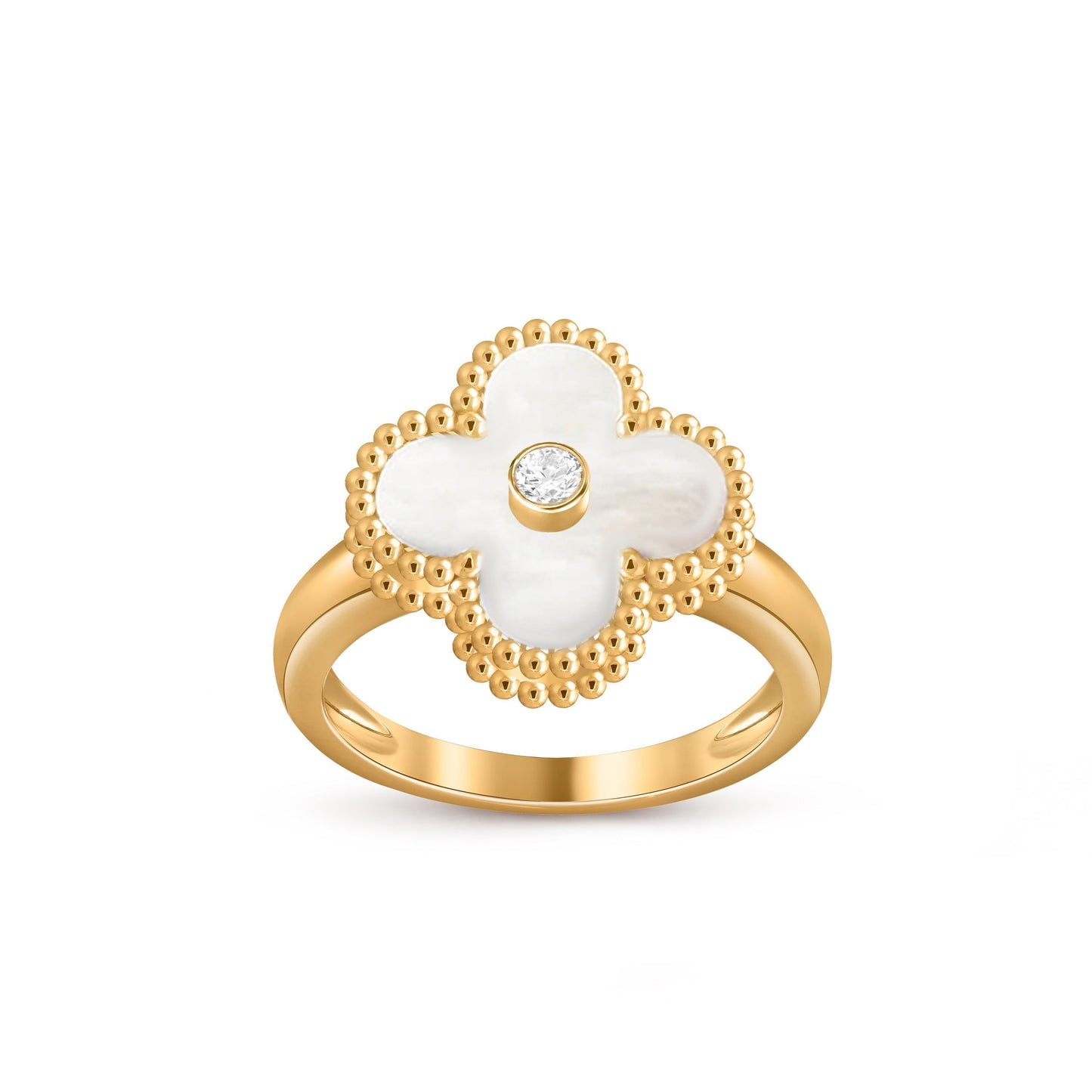 [Loran]LUCKY CLOVER DIAMOND-ACCENT GOLD RING COLLECTION