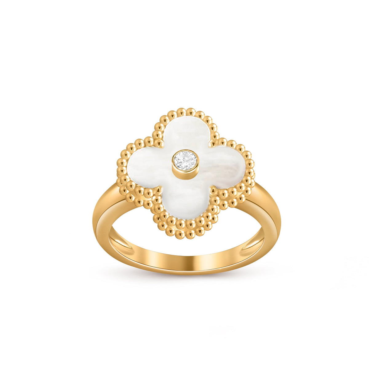 [Loran]LUCKY CLOVER DIAMOND-ACCENT GOLD RING COLLECTION