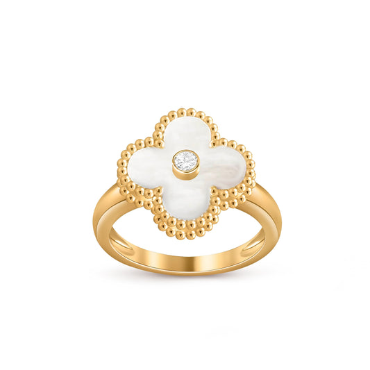[Loran]LUCKY CLOVER DIAMOND-ACCENT GOLD RING COLLECTION