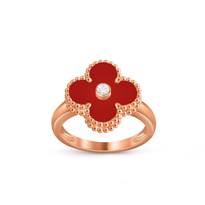 [Loran]LUCKY CLOVER DIAMOND-ACCENT ROSE GOLD RING COLLECTION