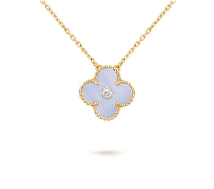 [Loran]15MM CLOVER FLOWER DIAMOND PENDANT NECKLACE COLLECTION