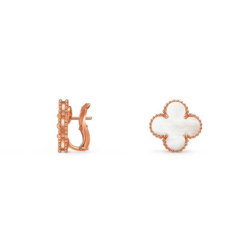 [Loran]15MM CLOVER FLOWER STUD EARRINGS ROSE GOLD COLLECTION