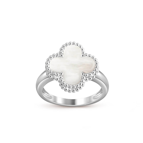 [Loran]LUCKY CLOVER VINTAGE WHITE GOLD RING COLLECTION